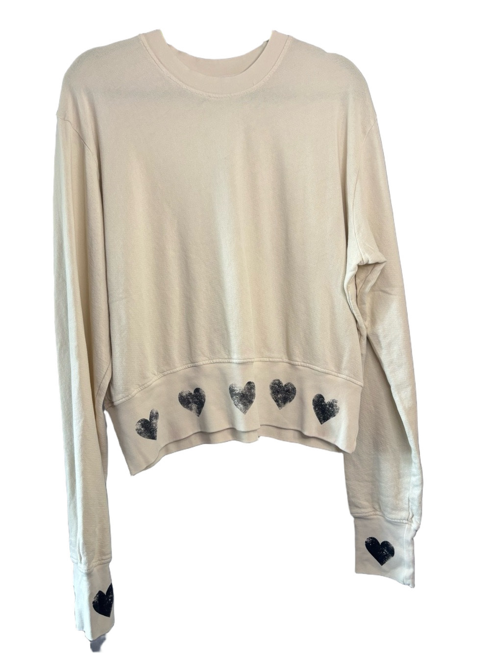 Michael Lauren Kamon Heart Pullover Sweatshirt Women's
Size L. Oversized Cropped